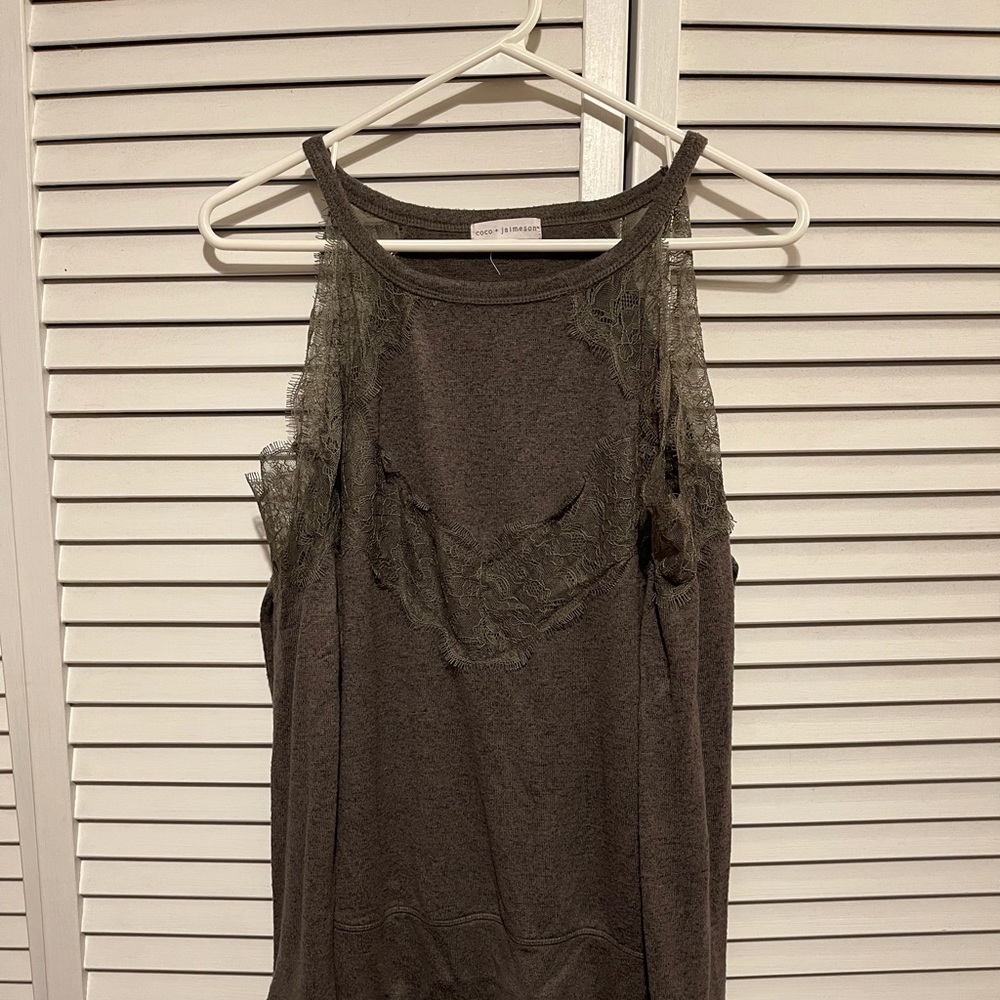 Green off the shoulder sweater
